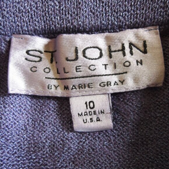 St. John Collection Marie Gray Purple Knit Skirt 10 - Picture 5 of 5